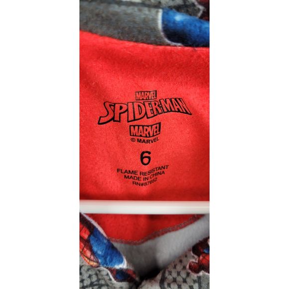 Marvel Spiderman kids 2 piece Pj set pants and top sleepwear size 6 - Picture 5 of 5